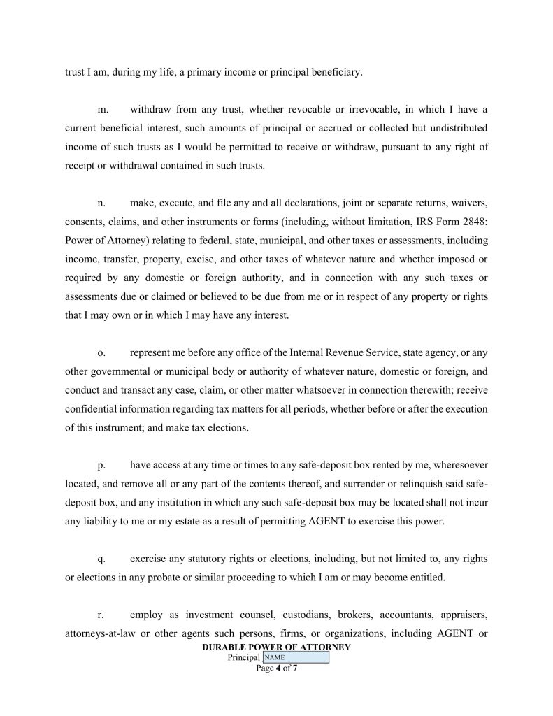 Free fillable Florida POA page 10 with instructions