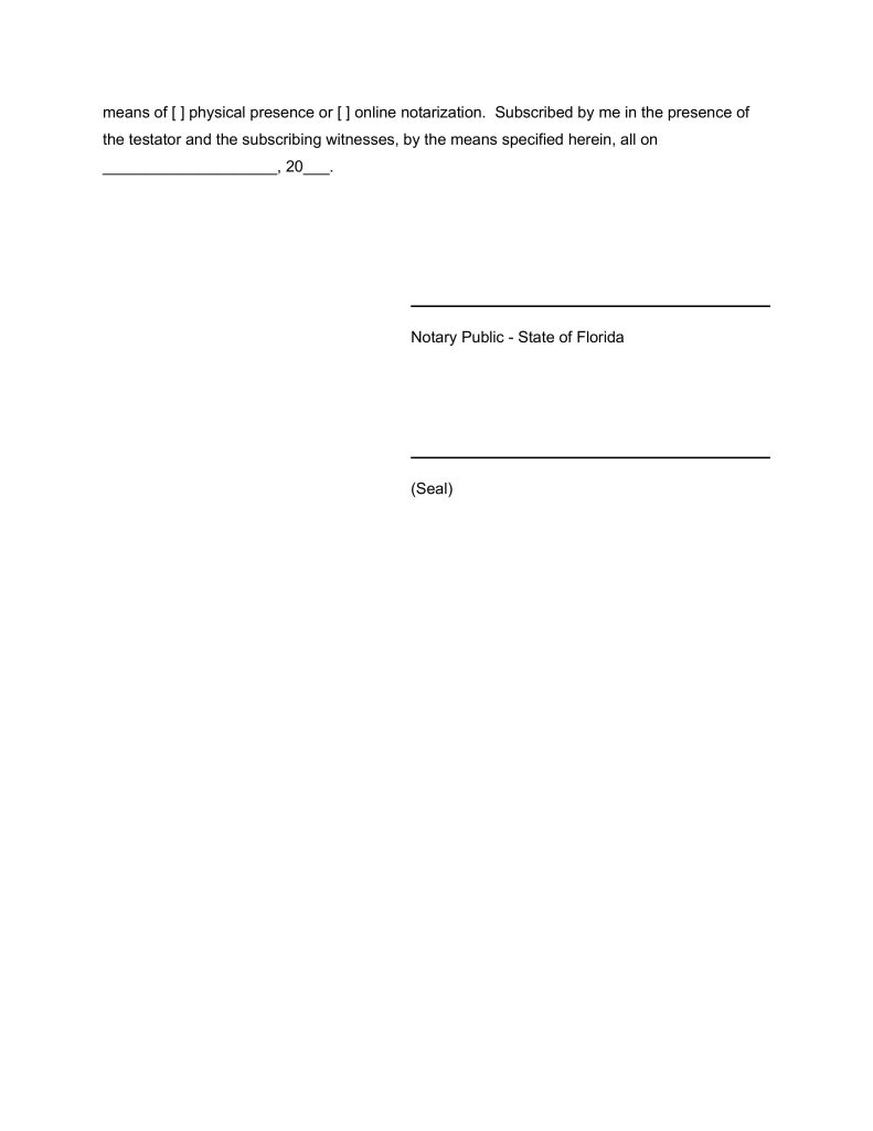 Free fillable Florida Simple W&T page 9 from FPLG