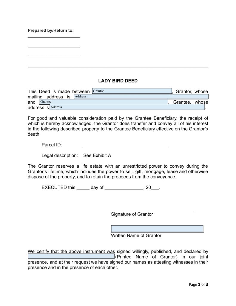 Free fillable Florida LadyBird Deed page 5