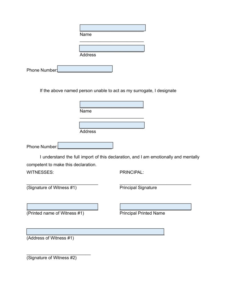 Free fillable Florida Living Will Page 7