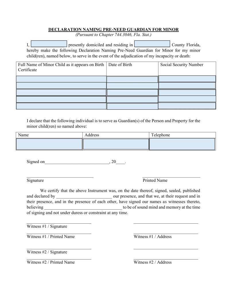 Free fillable Florida Pre-Need Guardian Page 4 from FPLG